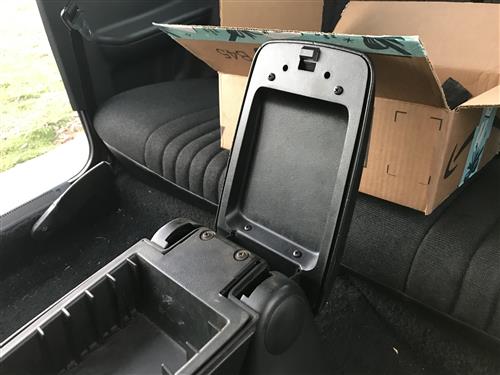 thumbnail image 2 of 1990-1993 Mustang Titanium Gray Center Console Arm Rest Pad & Trim Panel Base – Daniel Carpenter 2 of 6