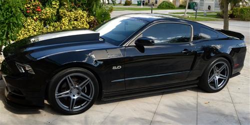 SVE Mustang Saleen Style Fender Hash Marks w/ 302 Logo Matte Black (11-14)